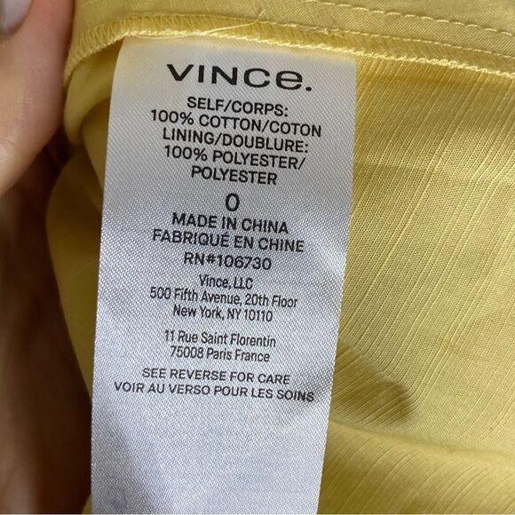 Vince Draped Midi Yellow Dress Cold-Shoulder Tiered Size 0 - Picture 13 of 16